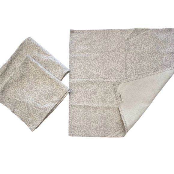 Calvin Klein Cotton Napkins Silver Floral 20" Square Set of 3 COTTAGECORE Preppy - Picture 8 of 11